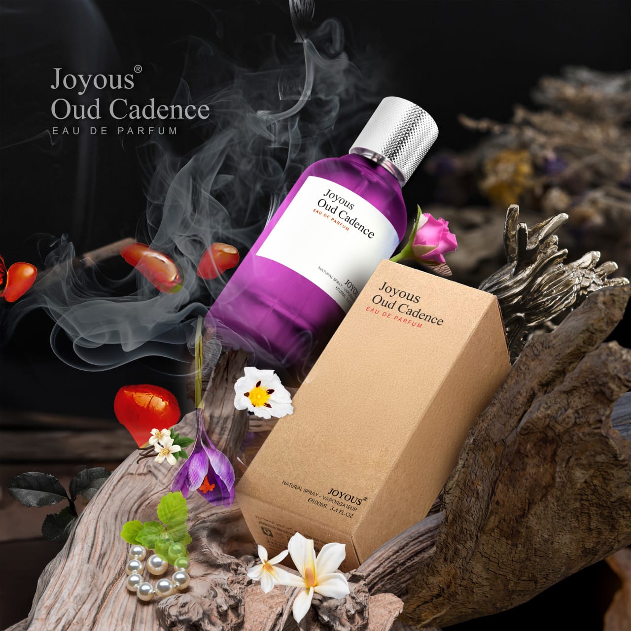 JOYOUS OUD CADENCE Eau de Parfum 100ml – Premium Woody & Oriental Oud Fragrance, 12-14 Hour Long-Lasting Scent
