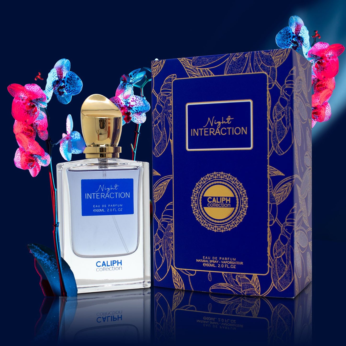 Night Interaction Eau de Parfum 60ml – Mysterious & Captivating Oriental Woody Fragrance, 12-14 Hour Long-Lasting Scent