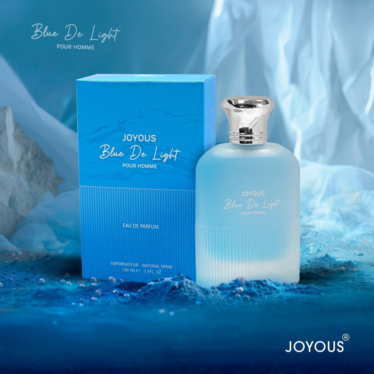 Blue De Light  Eau de Parfum 100ml – Premium Long-Lasting Masculine Fragrance, 12-14 Hour Wear