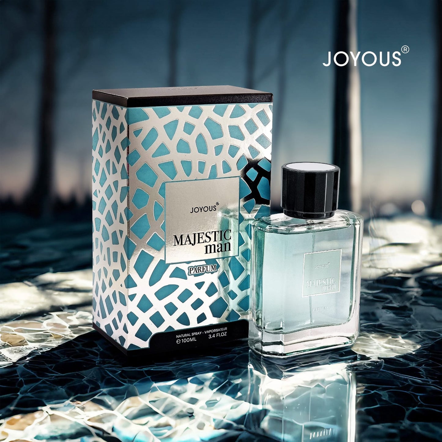 عطر ماجيستيك مان أو دو بارفان 100 مل - عطر رجالي فاخر برائحة خشبية وحارة، يدوم من 12 إلى 14 ساعة