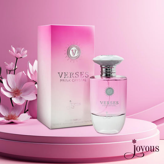 VERSES PINK CRYSTAL Eau de Parfum 100ml – Fresh Floral & Fruity Fragrance, 12-14 Hour Long-Lasting Scent