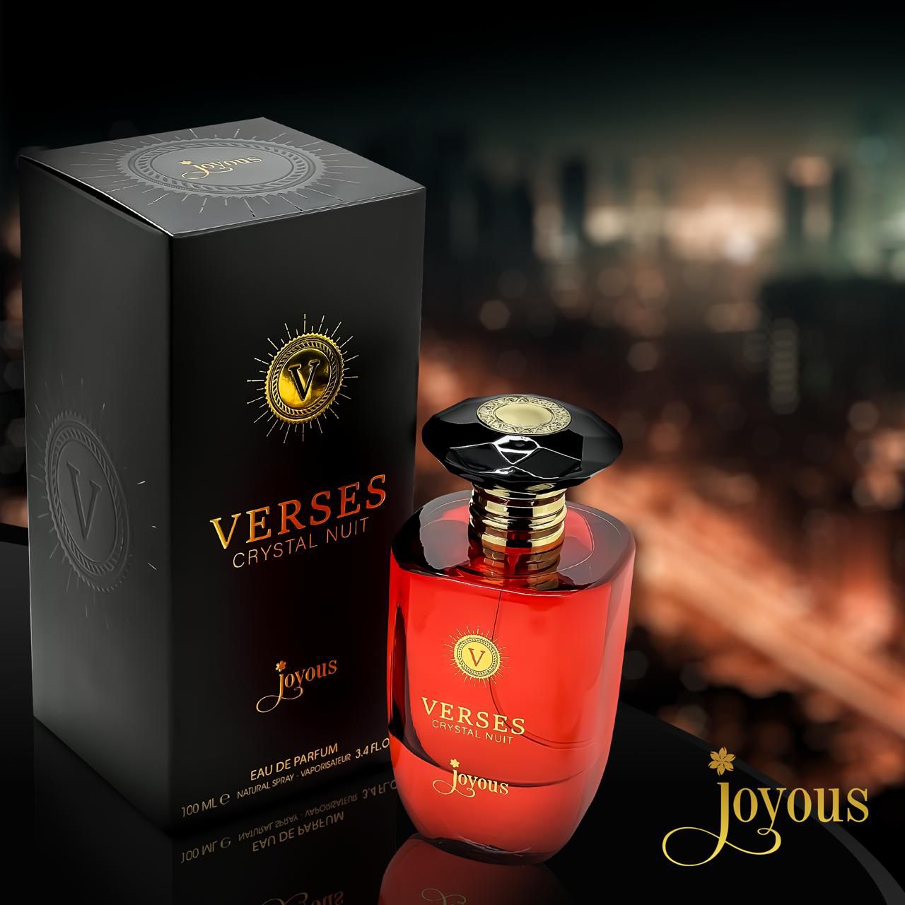 VERSES CRYSTAL NUIT Eau de Parfum 100ml – Elegant Floral & Oriental Nighttime Fragrance, 12-14 Hour Long-Lasting Scent