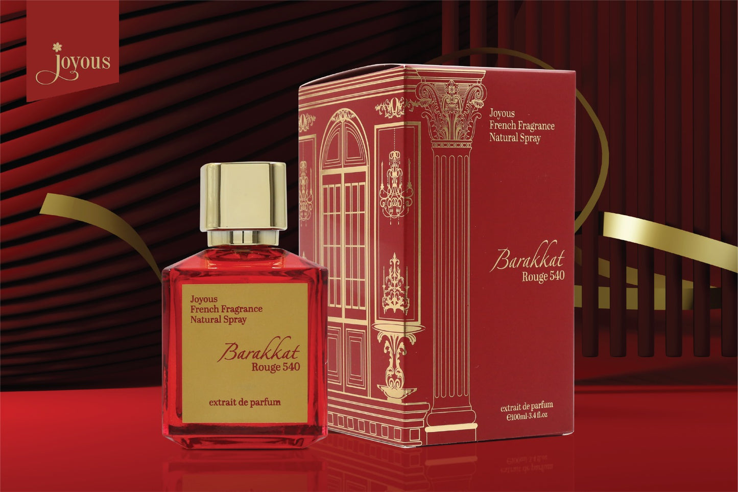 Barakkat Rouge 540 extrait de Parfum 100ml – Luxurious Amber & Floral Fragrance, 12-14 Hour Long-Lasting Scent